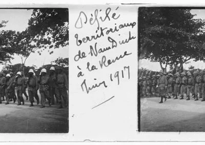 Défilé des territoriaux de Nam Dinh à la [...], juin 1917