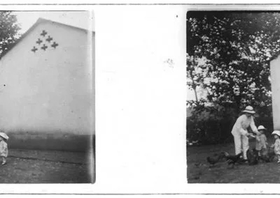 Homme, enfant et poules, s.d.