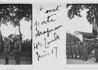Lieutenant Cosset, porte drapeau, juin 1917