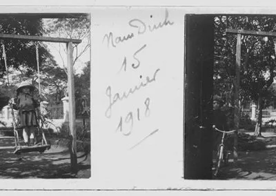 Fillette sur une balançoire à Nan Dinh, 15 janvier 1918