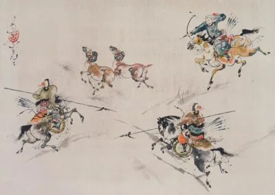 Chasse au mouflon, avec arc et flèches